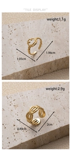 Detailed size and weight specs for gold plated stainless steel smiley face and tree rings