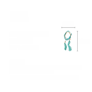 Detailed size guide and material specs for the bohemian tassel necklace with turquoise beads