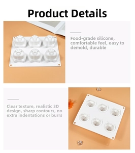 Detailed view of 6-cavity silicone hamster mold with clear 3D textures for baking and DIY