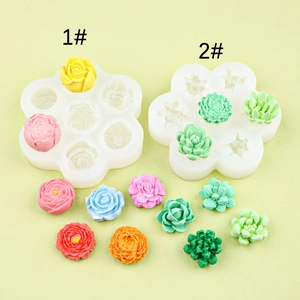 3D rose and peony silicone molds for DIY scented candles and flower soaps with sample crafts