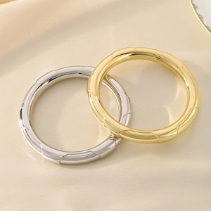 Hollow Wide Bangle 316L Stainless Steel Geometric Carved Bamboo Texture Mirror Polished Fashion Minimalist Jewelry For Women