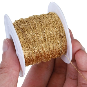 10m gold-plated stainless steel paperclip chain roll for DIY jewelry making