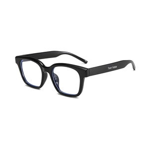 Classic black square full-frame sunglasses with Trend Fashion print on temples