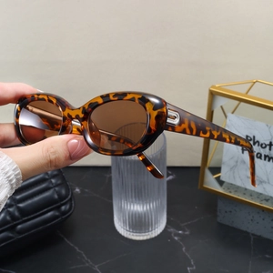 Retro tortoise shell oversized oval sunglasses with brown polarized lenses and silver accents
