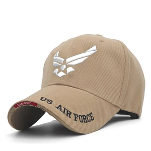 Cappellino da baseball tattico kaki da uomo con ricamo US Air Force e logo ad ali