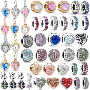 Mix of crystal heart charms and colorful enamel beads for DIY jewelry making bracelets