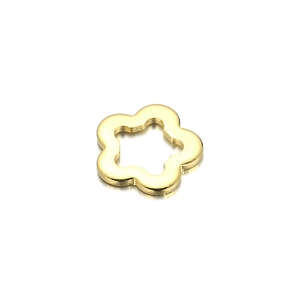 Polished golden five-petal flower stainless steel metal pendant for DIY jewelry making