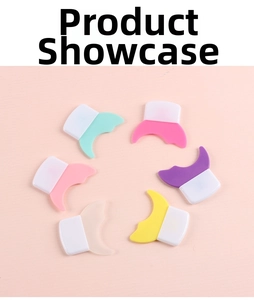 Set of six colorful silicone eyelash guards and eyeliner stencils in various pastel colors