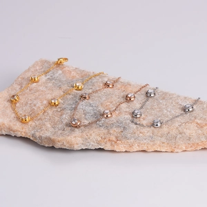 Minimalistisches Zirkon-Tennisarmband in Gold, Roségold und Silber für Damen erhältlich