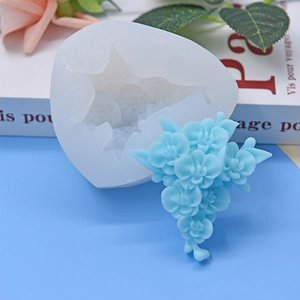 3D flower bouquet silicone mold for DIY cake decorating and resin craft flower shaping