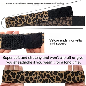 Leopard print wig grip headband with adjustable velcro closure for non-slip secure fit