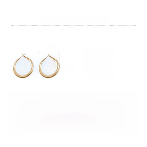 Detailed specs of gold plated round hoop earrings with dimensions 3.5cm x 3.1cm and 7.4g weight