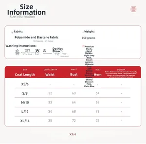 Detailed size chart for one-shoulder sports bra including dimensions and fabric data