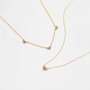 Minimalist S925 sterling silver golden leaf necklace with colorful zircon gemstones