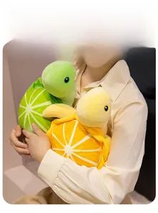 Douces peluches de tortues avec carapaces créatives en tranches de citron et d'orange