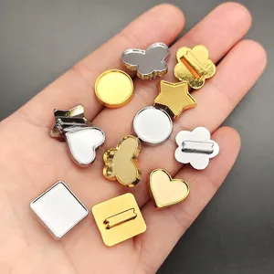 DIY metal jewelry base findings in gold and silver star and heart shapes