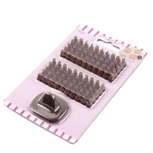 Alphabet and number cookie stamp set for fondant cake decorating with pink card packaging