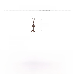 Detailed sizing of vintage leather fishbone pendant necklace with alloy structure