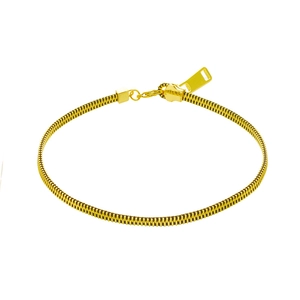 Collana a catena con cerniera dorata in stile punk in acciaio al titanio con chiusura a fibbia