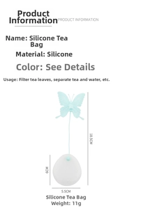 Detailed dimension guide for blue butterfly tea infuser, 18.5cm length and 11g weight