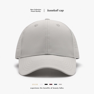 Baseball Cap Quick Dry Polyester Laser Cut Breathable Outdoor Sports Solid Color Adjustable Men Sun Hat