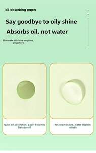 Macro test view of face oil blotting sheets absorbing oil while repelling water droplets