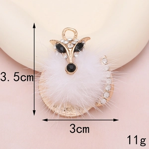 Detailmaße des Kristall-Fuchs-Anhängers mit 3,5 cm Höhe und 3 cm Breite für DIY-Zubehör