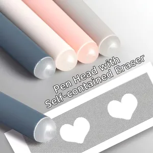 Morandi colors erasable gel pens with built-in rubber eraser tip for students