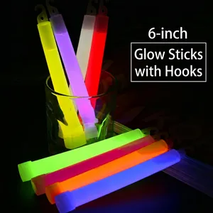 Glow Sticks Multi-Color Waterproof Emergency Light Sticks With Hanging Hooks For Party Camping Outdoor Concerts Plastic