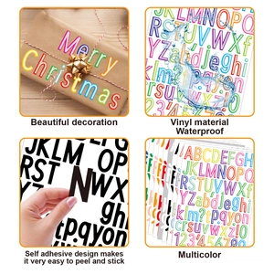 Waterproof vinyl 1.5 inch colorful letter and number stickers for DIY craft projects