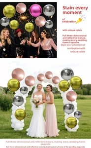 Metallic balloon set in gold silver and rose gold for party and wedding decorations