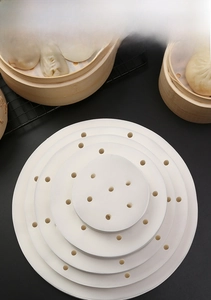 Food grade non-stick round steamer paper with holes in various sizes for steaming buns