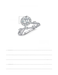 Detail van 0,8ct moissanite kroonring in S925 zilver met maat- en gewichtsspecificaties