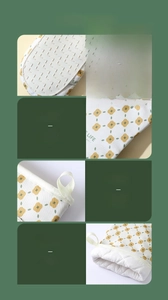 Detailed view of kitchen oven mitt with floral pattern and anti-slip silicone palm texture