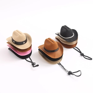 Mini-Haustier-Cowboyhüte in verschiedenen Farben mit verstellbarem Kinnriemen für Hunde