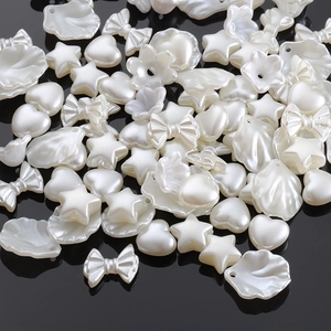 Acrylic Faux Artificial Pearl Beads Mixed Shapes Heart Star Shell Flower Pearlescent Loose Beads For Jewelry Making DIY Crafts