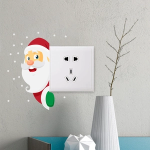 Christmas Santa Claus Wall Sticker PVC Decal For Light Switch Socket Home Festive Holiday Room Decoration