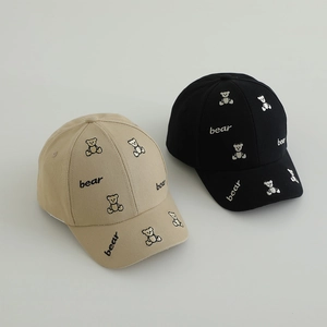 Casquette De Baseball Enfants Coton Broderie Ours Dessin Animé Protection Solaire Respirant Chapeau Extérieur Garçons Filles