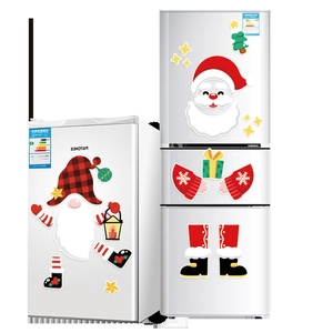 Christmas Santa and Gnome magnetic fridge stickers set for festive kitchen decoration