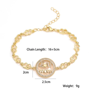 Detailed macro view of 18K gold-plated heart pendant with I love mom engraving