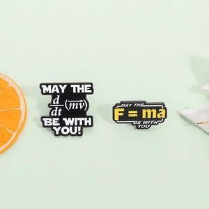 Physics Formula Enamel Pin Zinc Alloy Newton Law Science Badge For Backpack Clothes Accessories Fashion Geek Jewelry