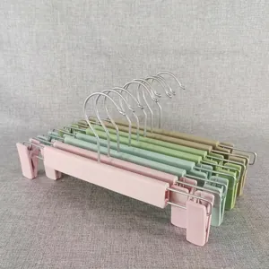 Non-Slip Pants Hangers With Adjustable Clips Plastic Metal Clothes Drying Rack Nordic Style Closet Organizer