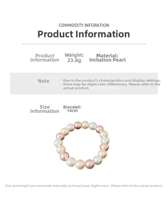 Vue détaillée du bracelet de perles montrant 14 cm de circonférence et 23,8 g de poids