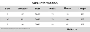 Size chart detail for off-shoulder mesh dress showing bust, waist, and length in cm