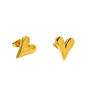 French Style Heart Stud Earrings For Women Plated 18K Gold With 925 Sterling Silver Earring Post Fashion Jewelry