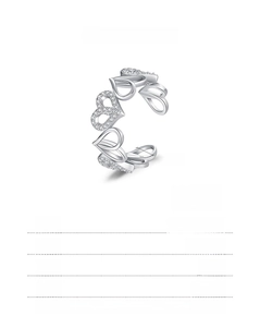Detail view of 925 sterling silver heart ring showing 7.2mm width and 1.89g weight