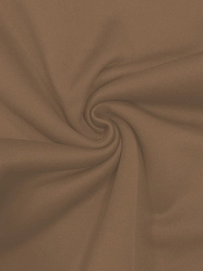 Macro shot of brown knitted fabric texture showing dense stitching and soft material