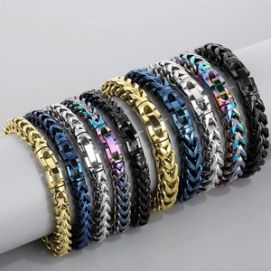Mens Stainless Steel Dragon Bone Chain Bracelet Polished Keel Link Punk Style Bangle Jewelry Multi Color