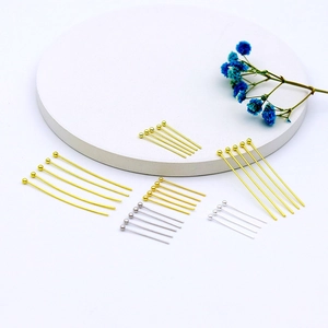 Detailed collection of 14k gold-filled and silver ball head pins in assorted lengths