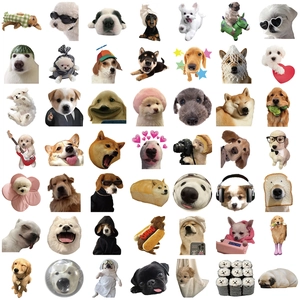 Set van 56 waterdichte cartoon hondenstickers voor laptops, gitaren en bagage DIY